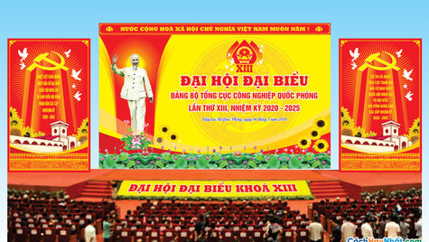 Vector Corel Đại Hội Đảng Lần Thứ XIII Mẫu Backdrop Phông Sân Khấu Part 19