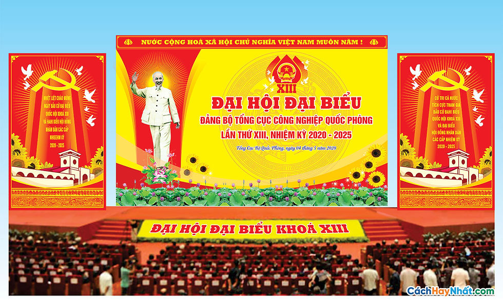 Vector Đại Hội Đảng Mẫu Backdrop Phông Sân Khấu