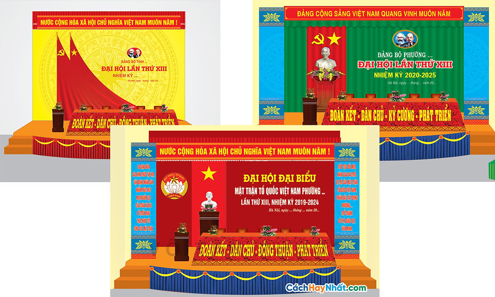 Vector Đại Hội Đảng Mẫu Backdrop Phông Sân Khấu