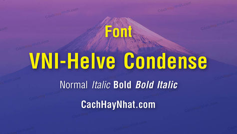 Font VNI Helve Condense Normal Bold Italic Việt Hóa