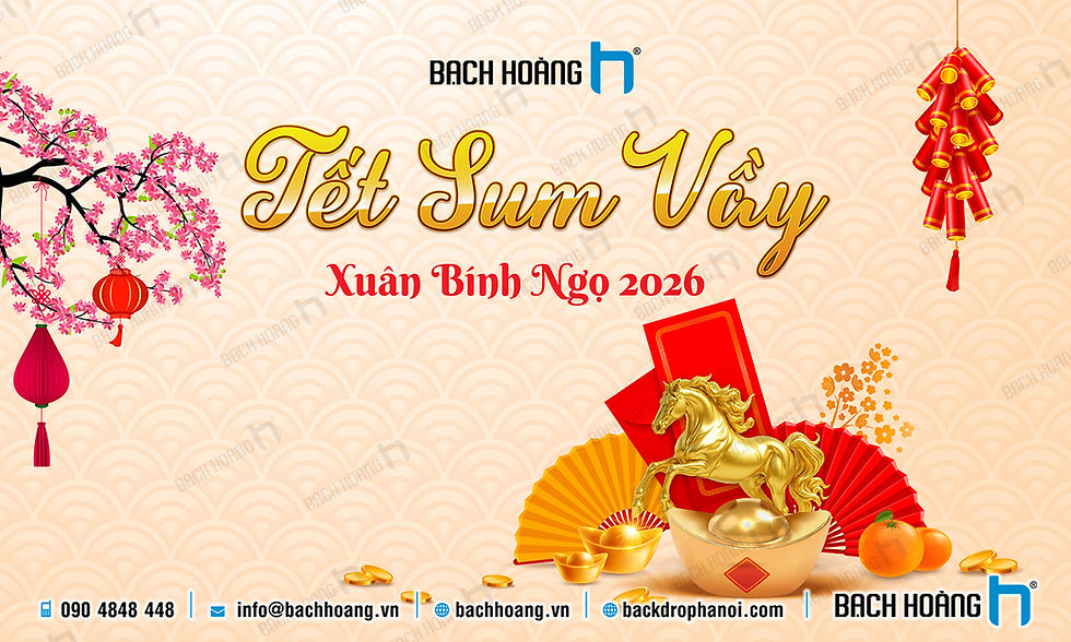 Mẫu Backdrop Phông chúc mừng năm mới bính ngọ 2026 đẹp nhất