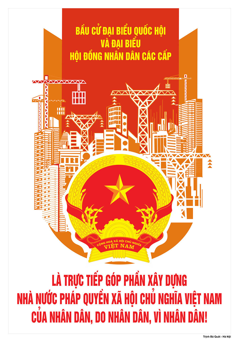 Tranh Cổ Động Bầu Cử Đại Biểu Quốc Hội Đại Biểu và ĐBHĐND Các Cấp Chất Lượng cao