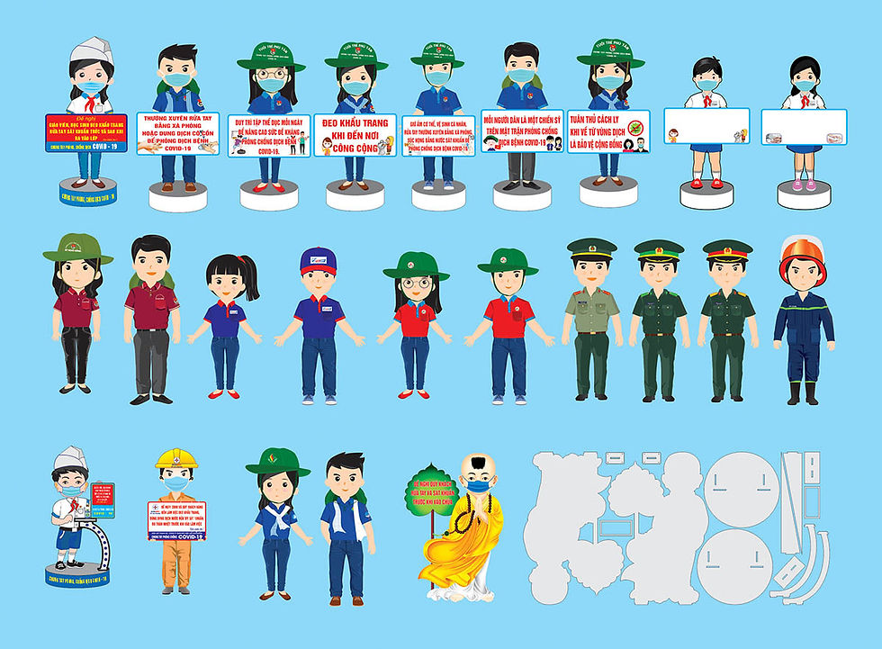Mockup Chibi Covid-19 Vector