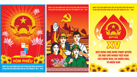 Pano Poster Tranh Cổ Động Bầu Cử Vector Corel CDR 07