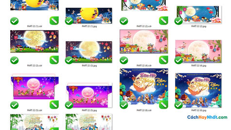Background Phông Nền Trung Thu Vector Corel CDR Part22