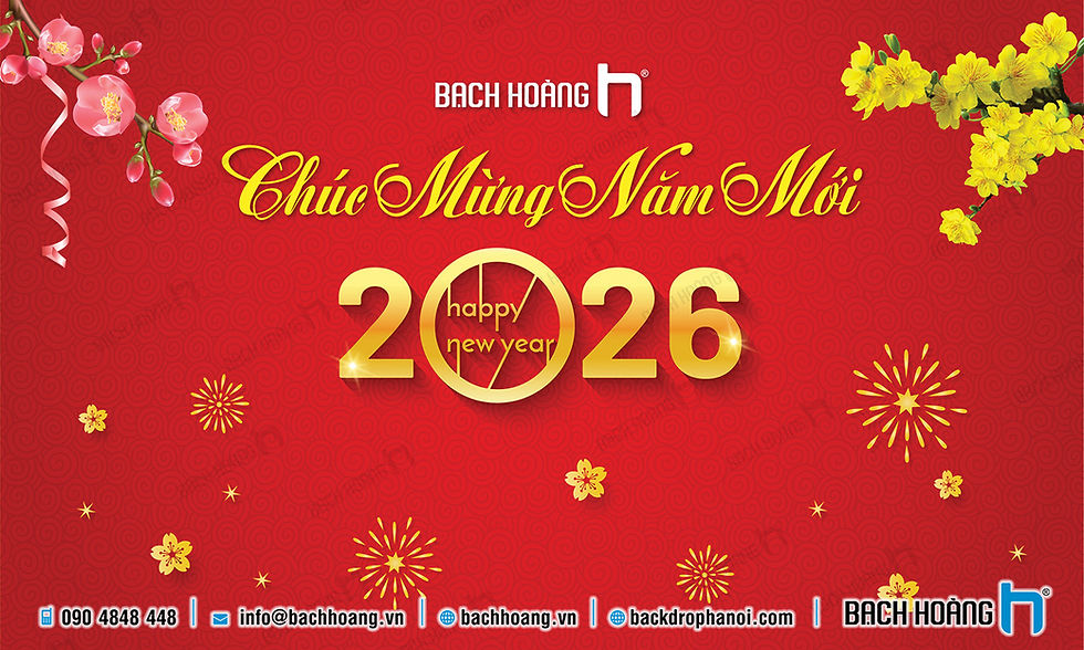 Mẫu Backdrop Phông chúc mừng năm mới bính ngọ 2026 đẹp nhất