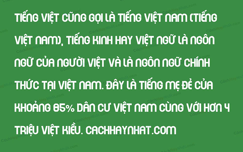 Đoạn văn bản mô tả Font SVN Every Movie Every Night Việt