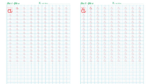 Mẫu Vở Tập Viết 29 Chữ Cái Dành Cho Học Sinh Lớp 1 Cỡ 4 Ô Ly