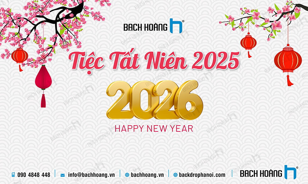 Thiết kế Mẫu Backdrop Phông Tất Niên 2025-2026 đẹp nhất