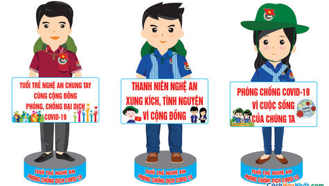 File Mockup Đoàn Thanh Niên Chibi COVID-19 Vector Corel
