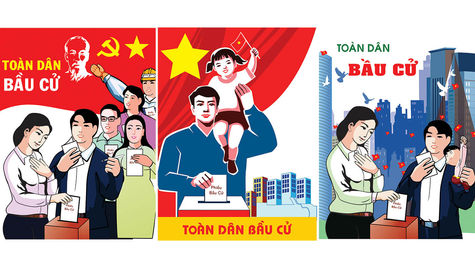 Pano Poster Tranh Cổ Động Bầu Cử Vector Corel CDR 05
