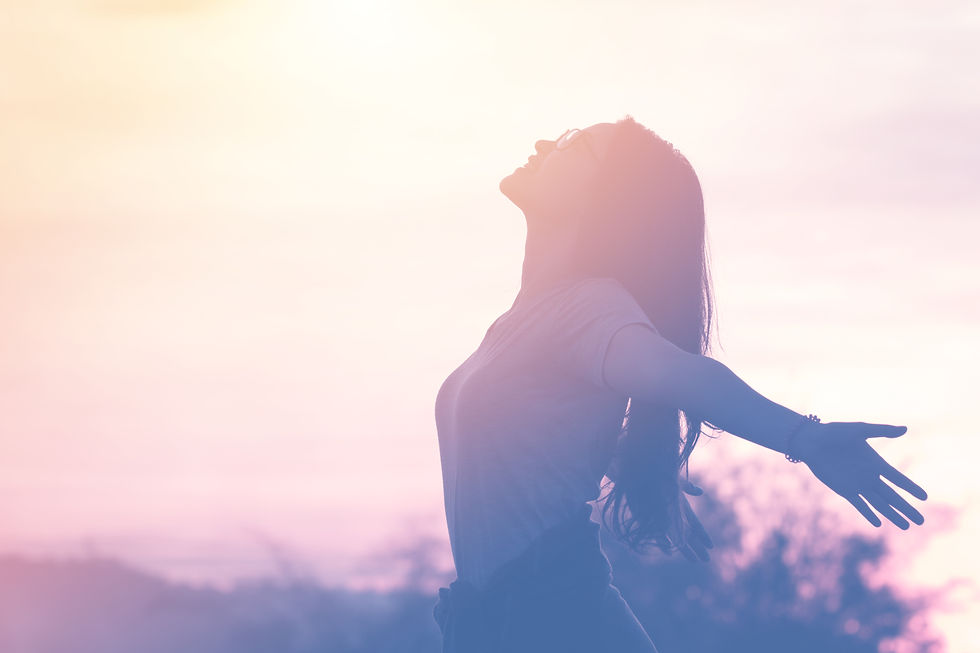 Young woman relaxing in summer sunset sky outdoor. People freedom style..jpg