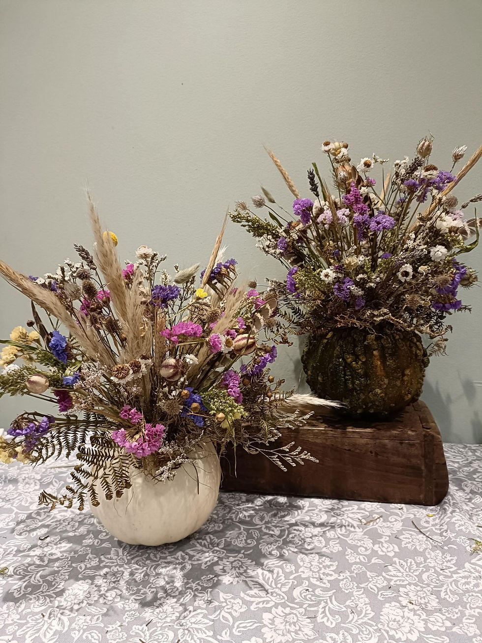 Halloween Pumpkin dried flower arrangement