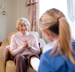 Older Person explaining something