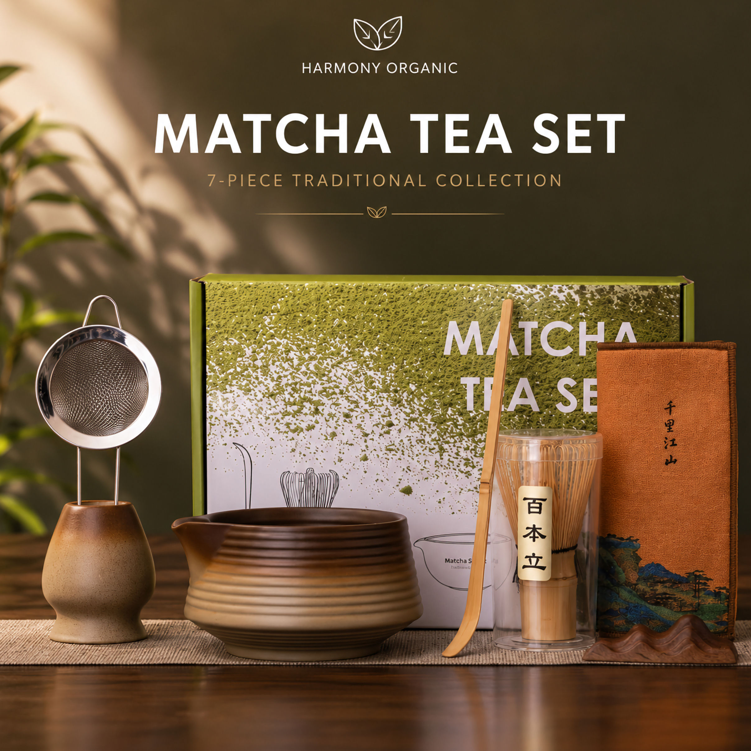 Traditional Japanese Matcha Tea Set – Complete Matcha Ceremony Kit with Ceramic