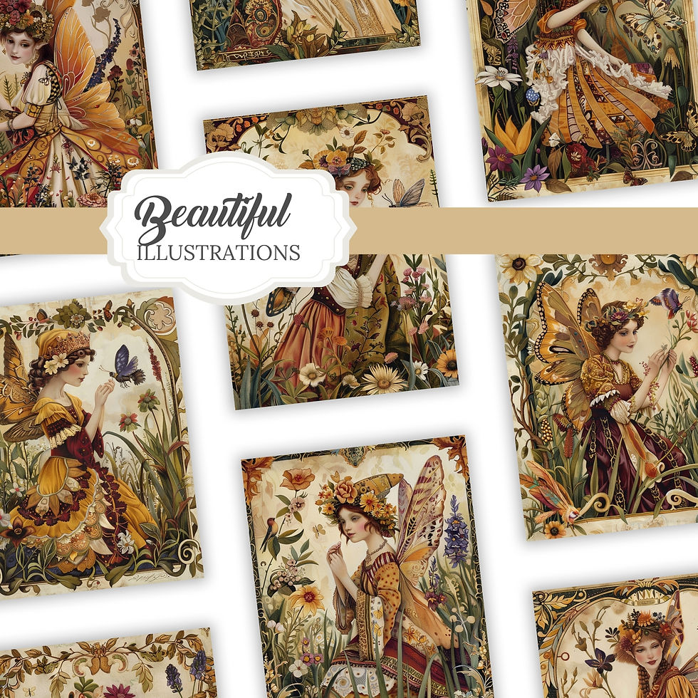 Miniatura: Victorian Fairies Covers Illustrations Set