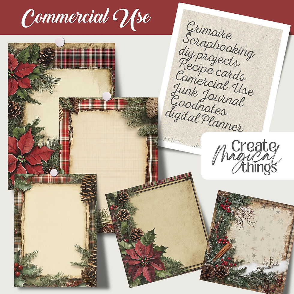 Thumbnail: Cozy Christmas PNG Ephemera Xmas Vintage Note Paper