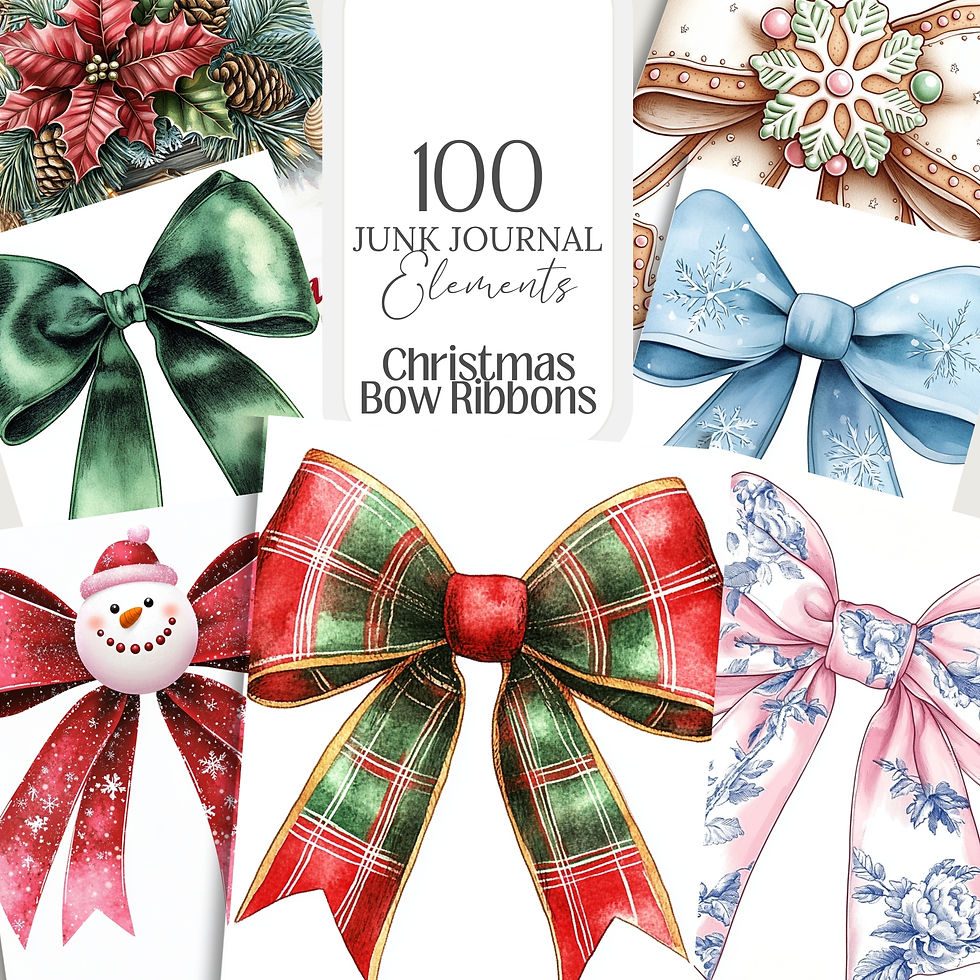 Miniatura: Christmas Bow Ribbons 102 clipart set