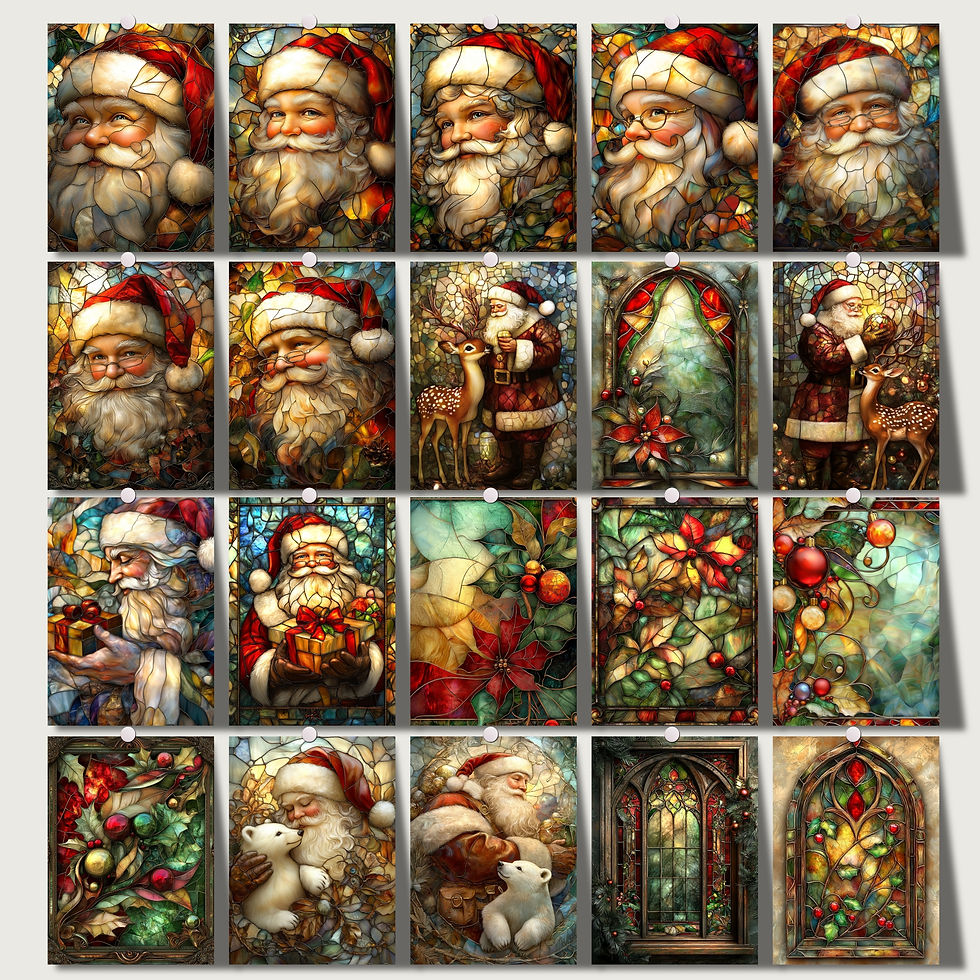 Miniatura: Christmas Stained Glass PNG