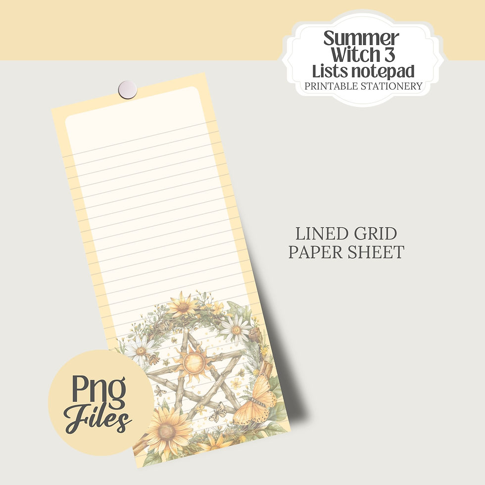 Thumbnail: Summer witch 4 Printable Notepad bundle Stationery