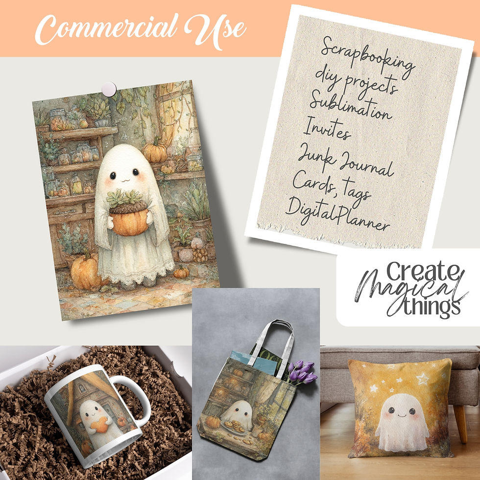 Thumbnail: Cute Ghost Spooky Autumn Illustrations