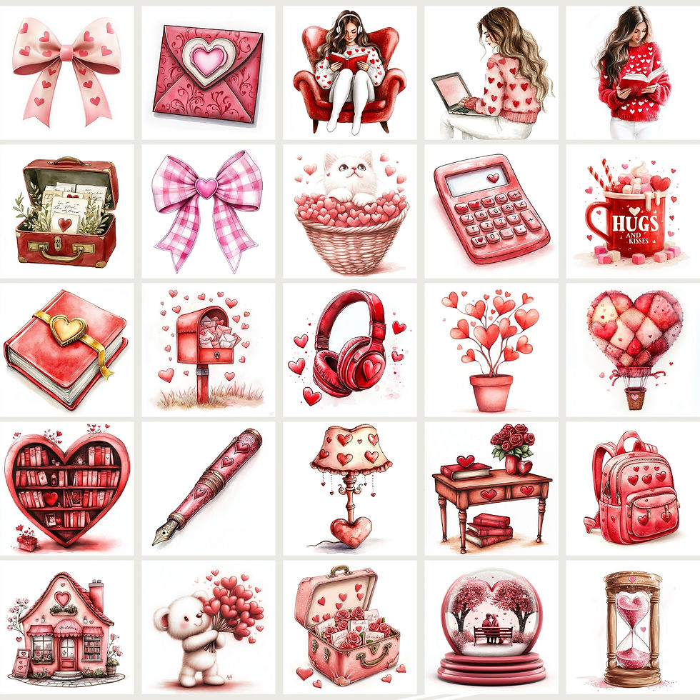 Miniatura: Cozy Valentines Day Clipart set
