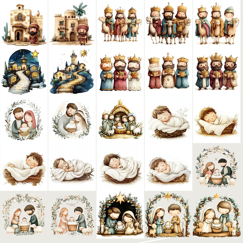 Miniatura: Nativity Scene PNG Christmas Clip art Xmas Nursery Art