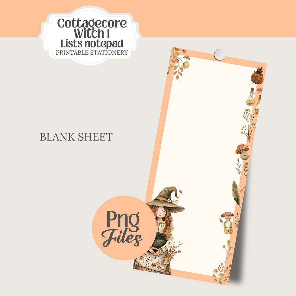 Miniatura: Cottagecore witch 1 Printable Notepad bundle Stationery