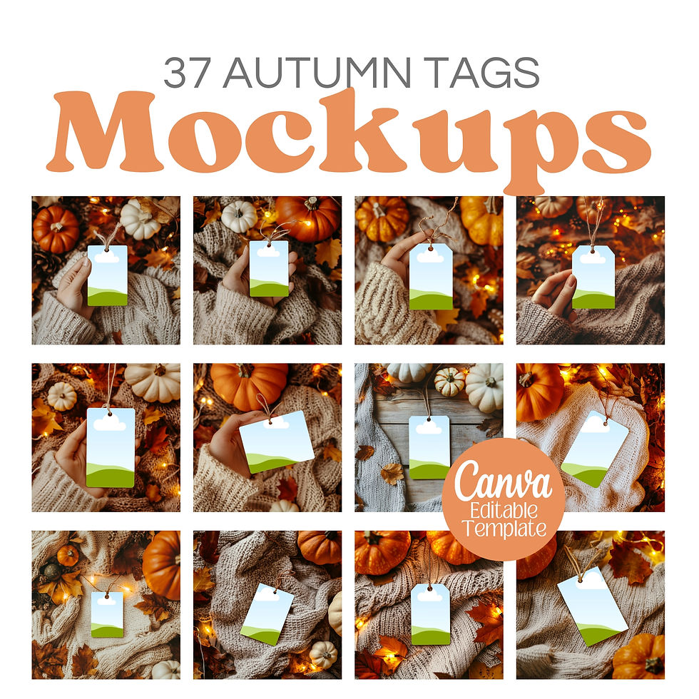 Miniatura: Autumn Gift Tags 37 Mockup Canva Template