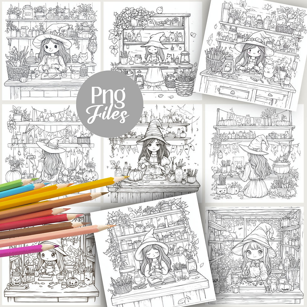 Thumbnail: copy of Crafty Witch 25 Coloring Pages Adult Coloring