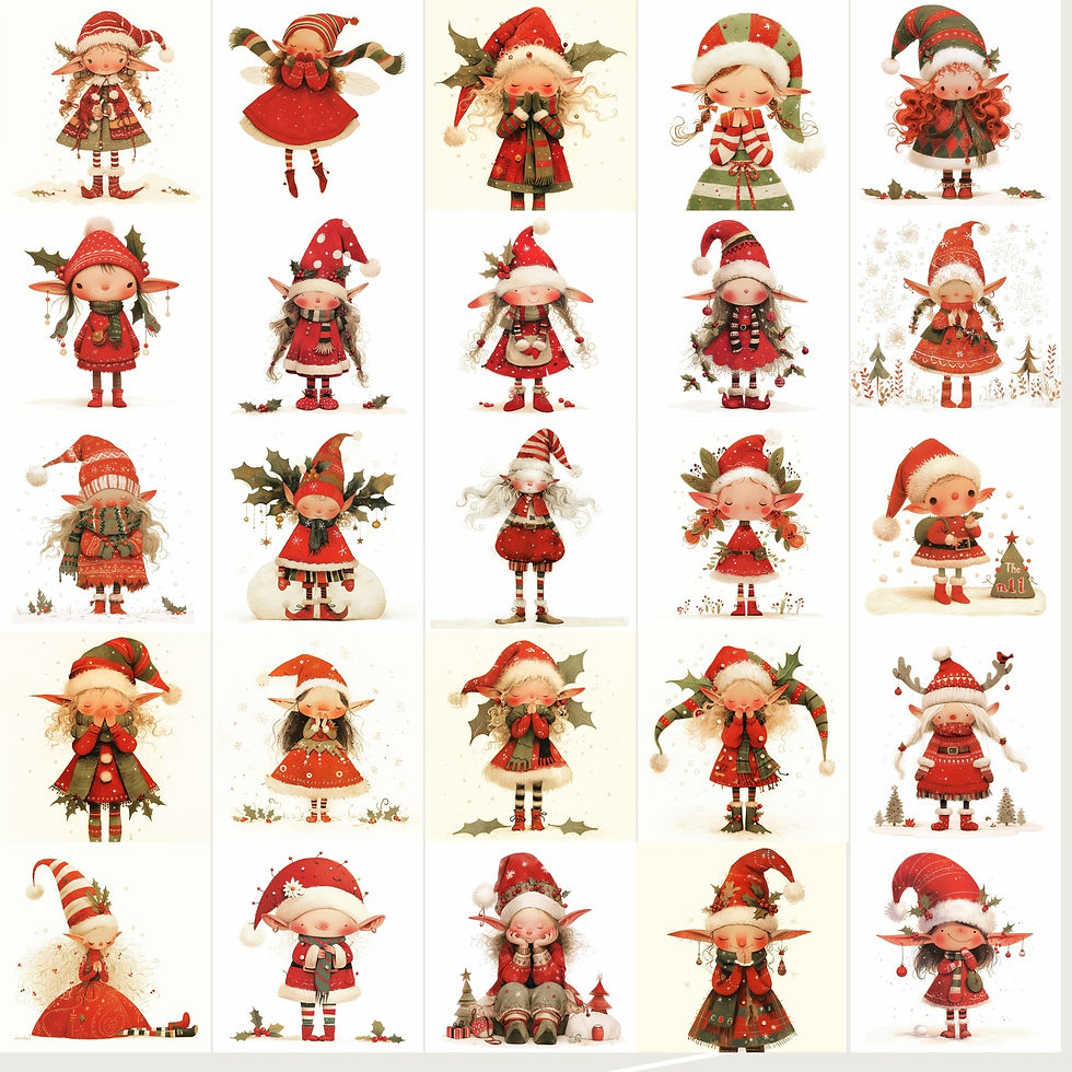 Miniatura: Elf Christmas png Cute elves xmas clip art