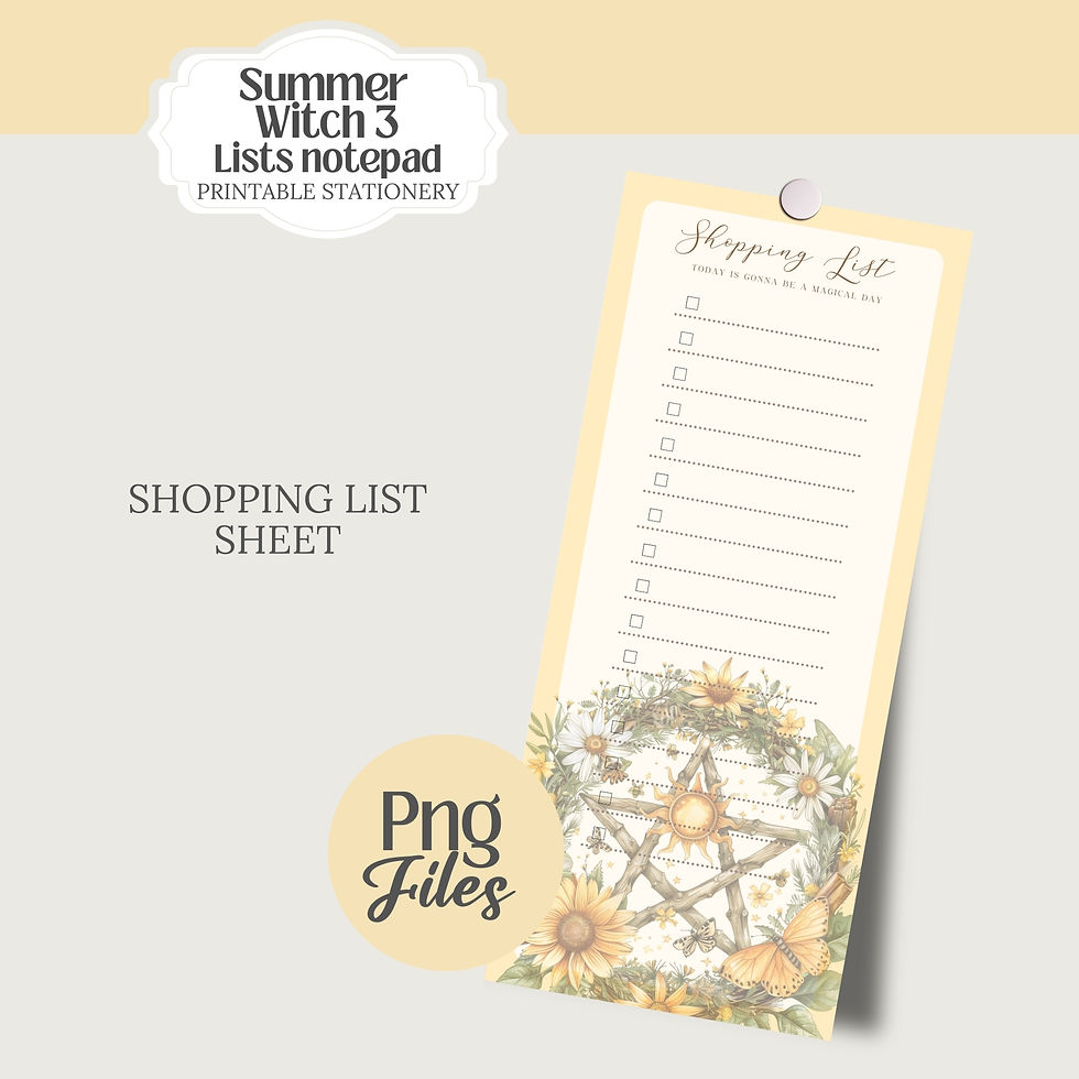 Thumbnail: Summer witch 3 Printable Notepad bundle Stationery