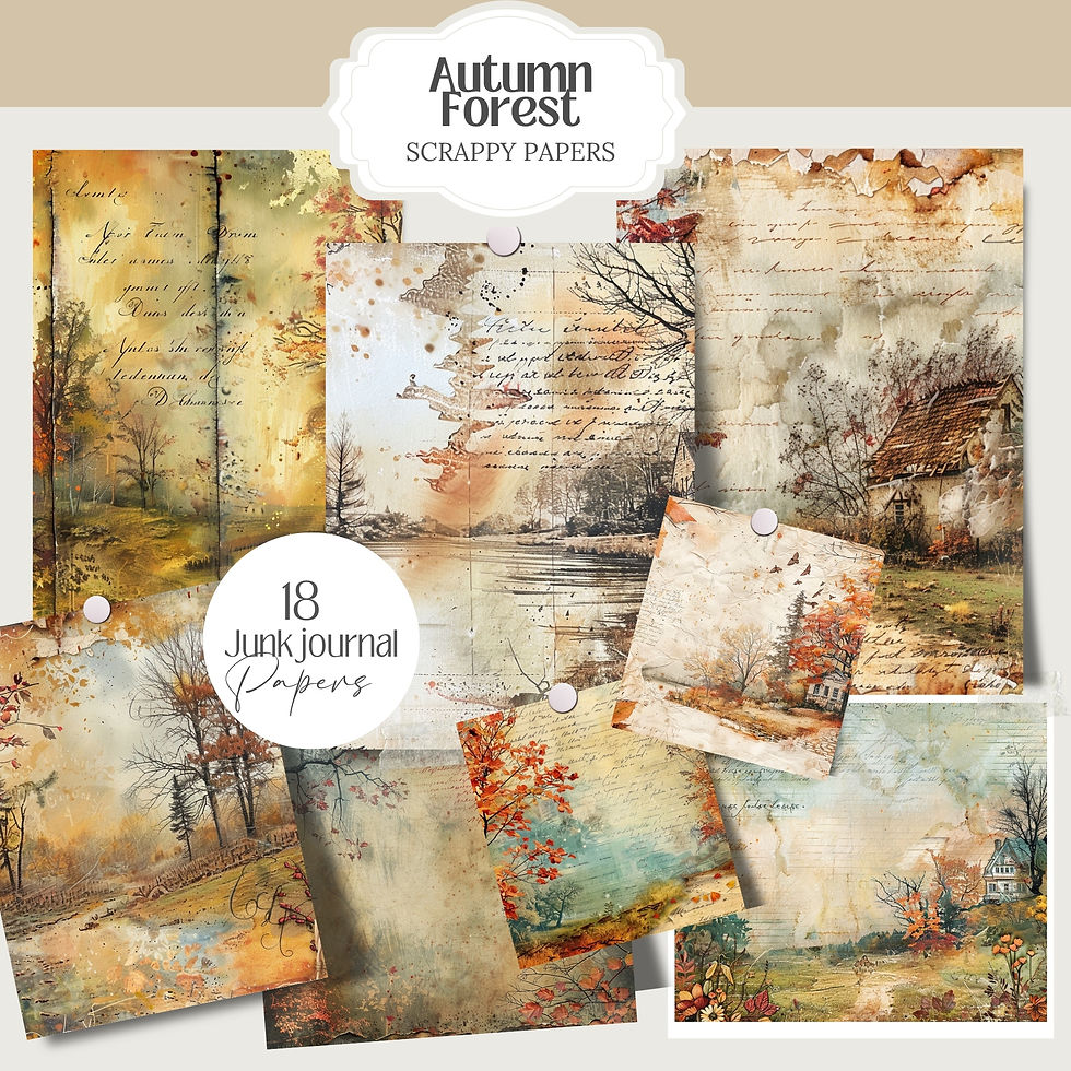 Thumbnail: Autumn Forest Scrappy Papers Set