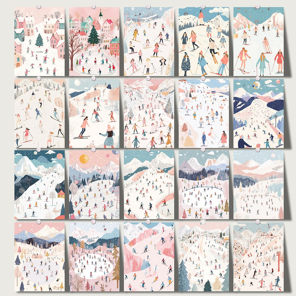 Miniatura: Winter Ski Resort 40 Illustrations