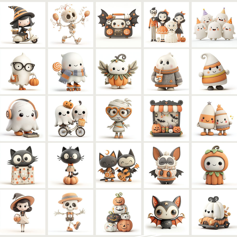Miniatura: Cute 3D Halloween Clipart