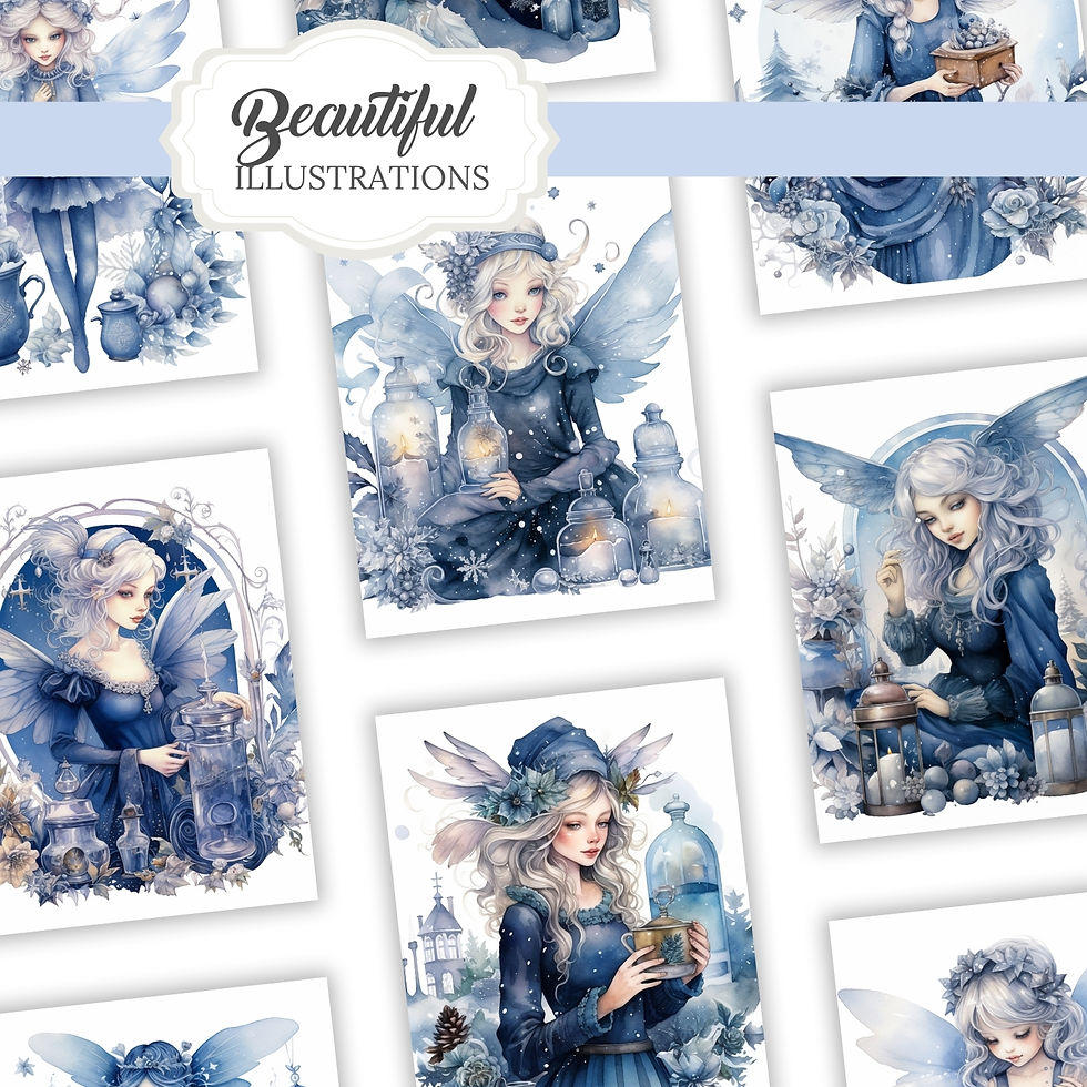 Miniatura: Winter Fairy Christmas Digital Stickers Set