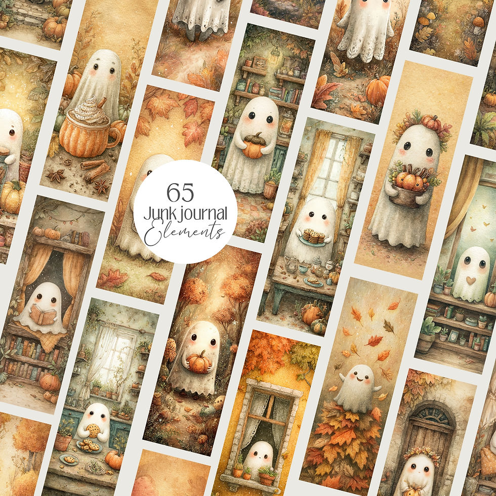 Thumbnail: Cute Ghost Fall Bookmarks