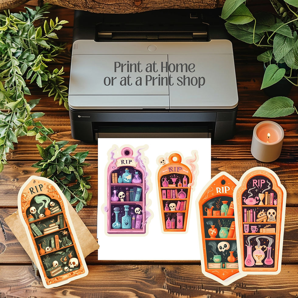 Miniatura: Halloween Tags Spooky PNG Coffin Party Favor Clipart