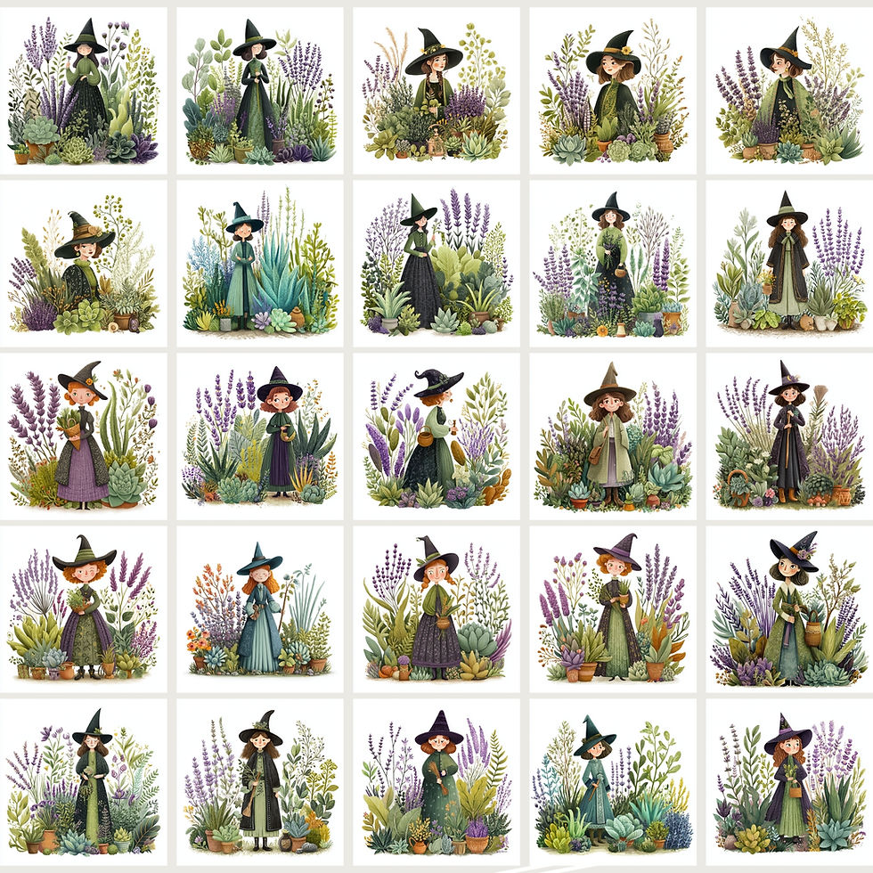 Miniatura: Cute Green Witch Clipart