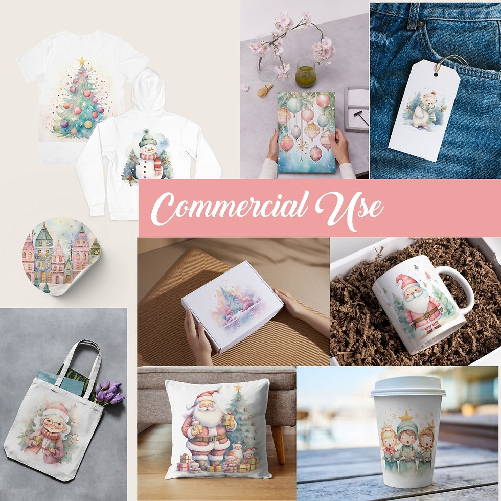Miniatura: Cute Pastel Christmas Stationery Set