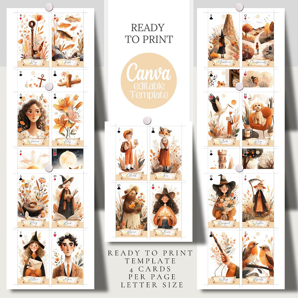 Thumbnail: Cute Witchy 1 Lenormand Style Tarot Cards