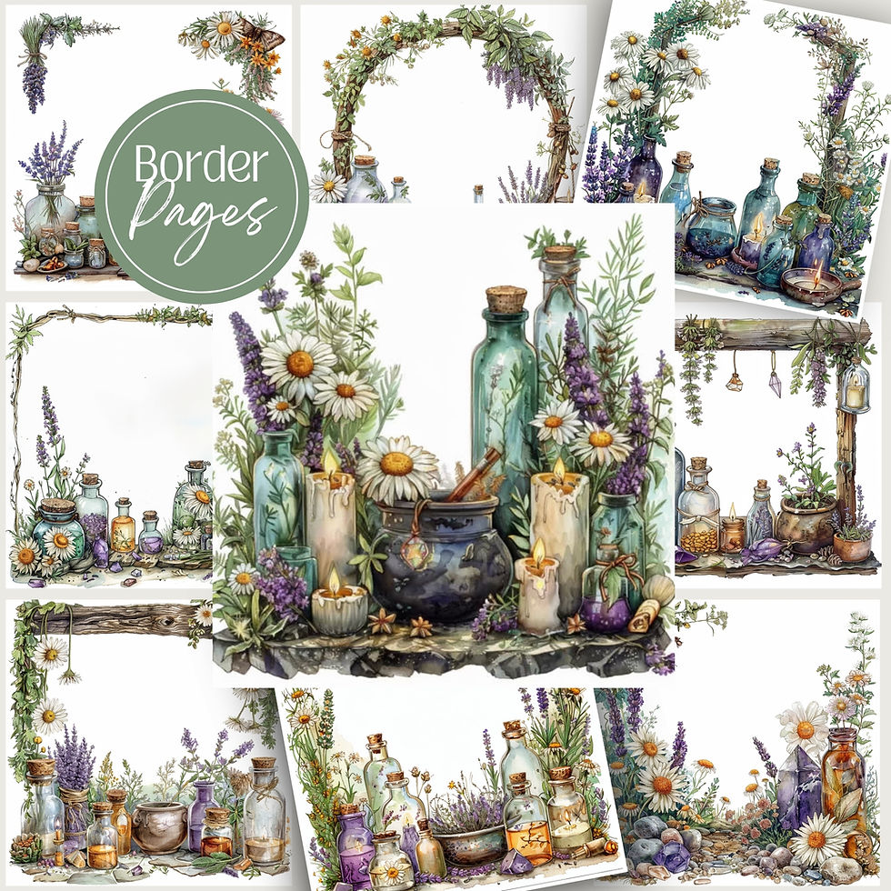 Thumbnail: Green Herbalist Witch Stationary Set