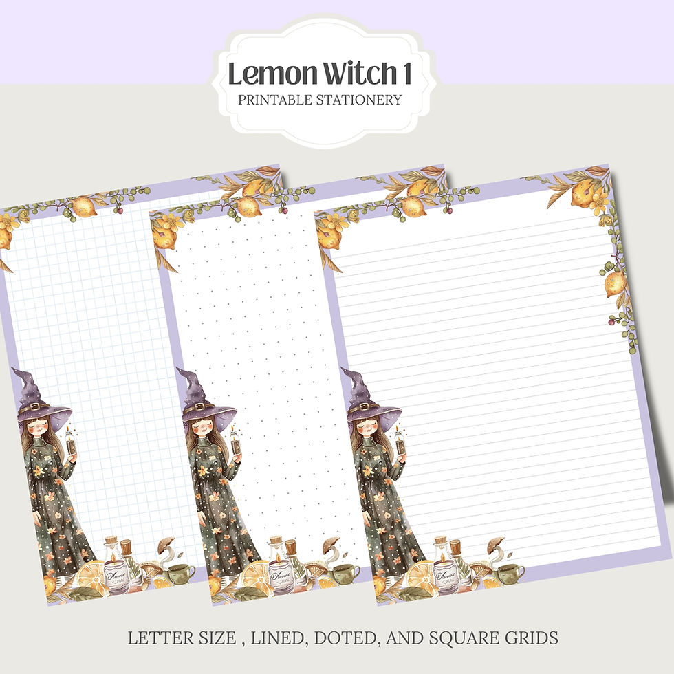 Thumbnail: Lemon Witch 1 Printable Stationery