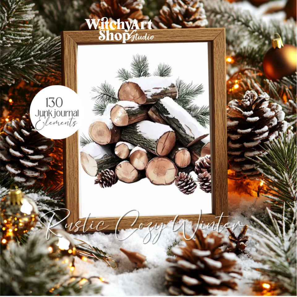 Thumbnail: Rustic Winter PNG Mountain xmas Clip art