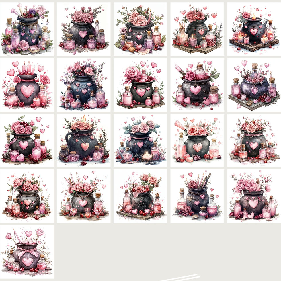 Thumbnail: Valentines day Love Magic Cauldrons Clipart