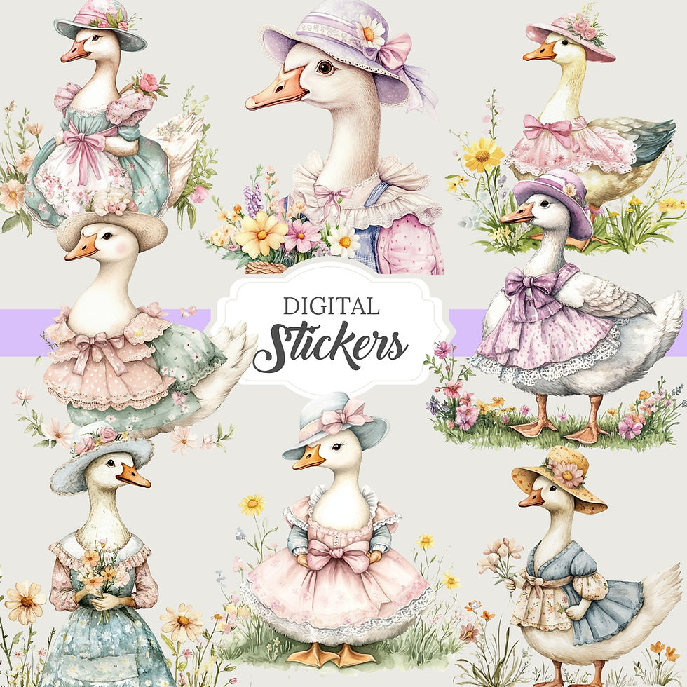 Thumbnail: Easter Victorian Goose junk journal set