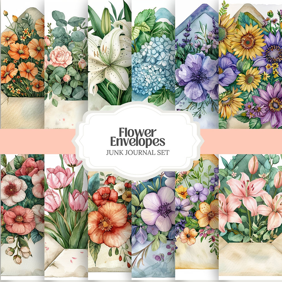 Miniatura: Flower Envelopes Set