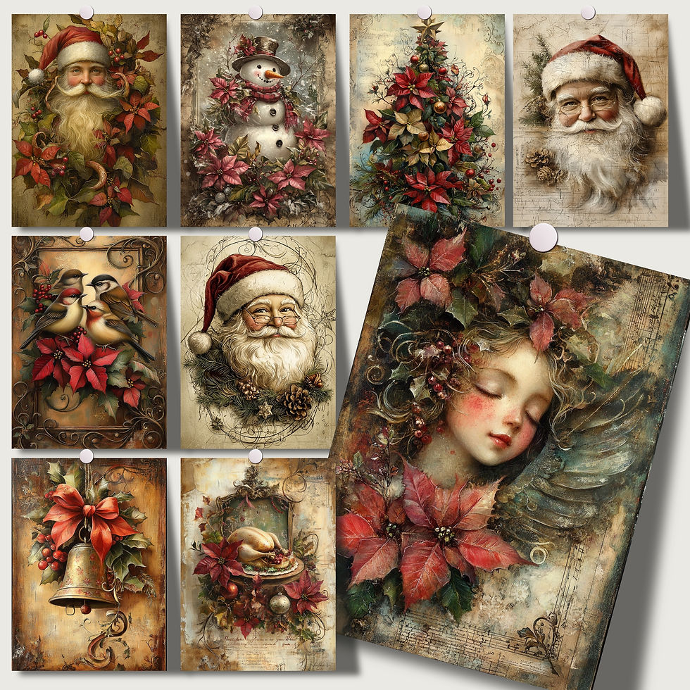 Miniatura: Vintage Christmas PNG Illustrations Book Covers Card Designs