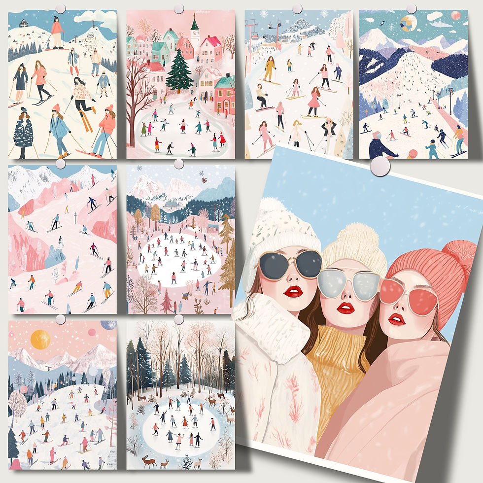 Miniatura: Winter Ski Resort 40 Illustrations