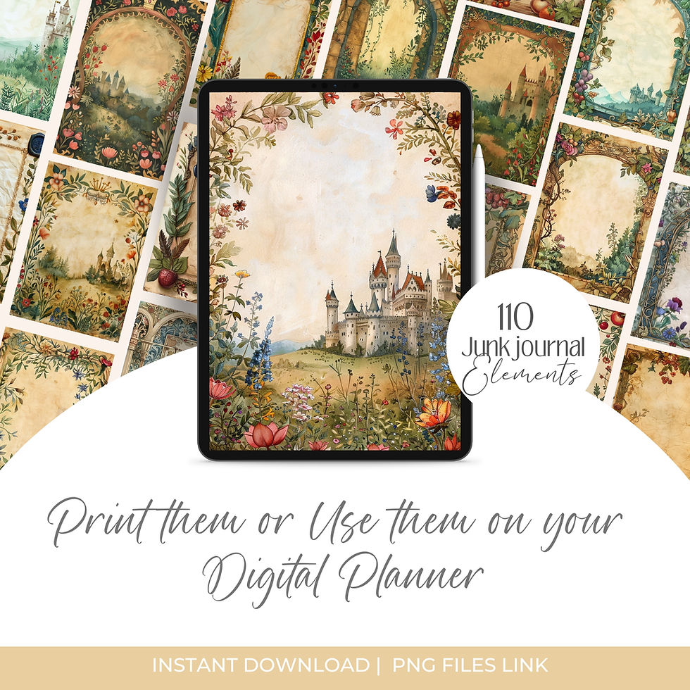 Thumbnail: Medieval Fairytale Border pages Set